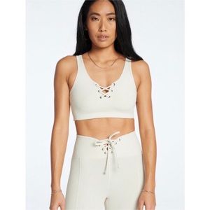 Year of Ours | Ribbed Football Sports Bra - Cream